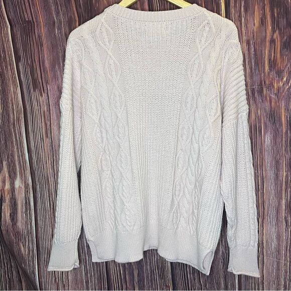 Aeropostale Women Medium Light Pink Cable Knit Sweater - Picture 9 of 9